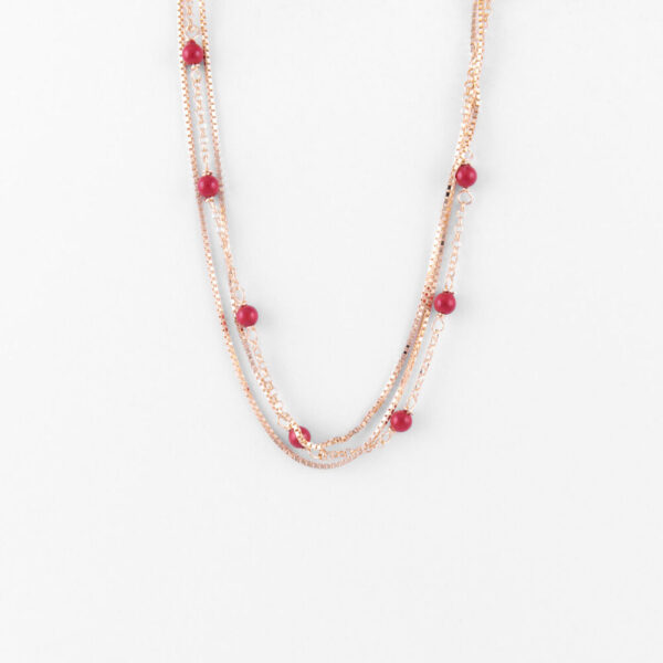 bracciale multifilo gold con sfere rosse