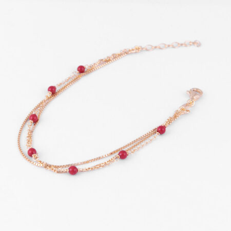 bracciale multifilo gold con sfere rosse