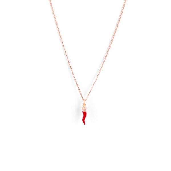 collana ciondolo corno rosso