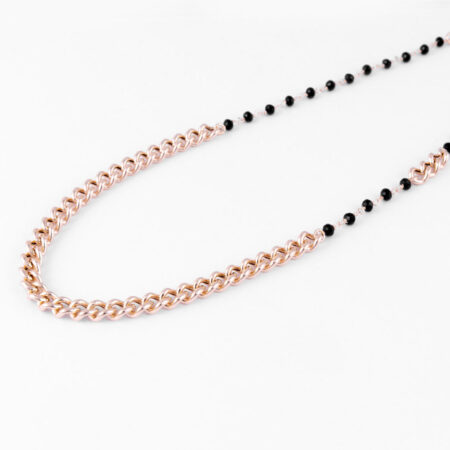 collana grumetta gold pietre dure nere
