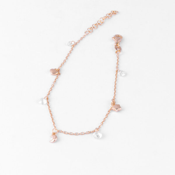 bracciale ciondoli e zirconi white gold