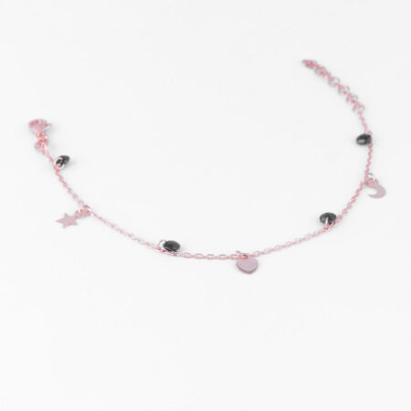 bracciale ciondoli e zirconi black pink